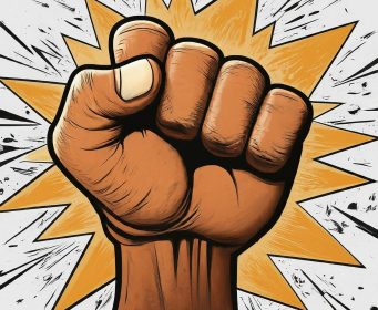 Fist in the air for power Fist in the air for power